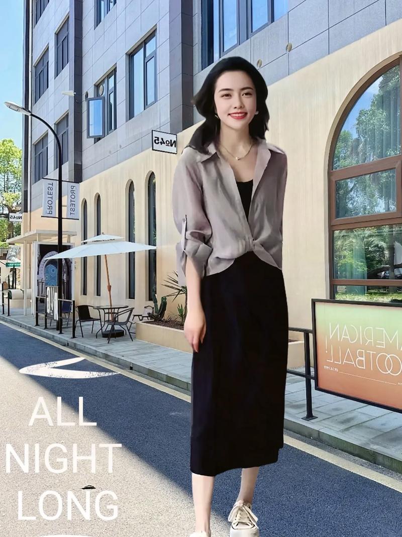 长袖衬衫裙怎么搭配图片