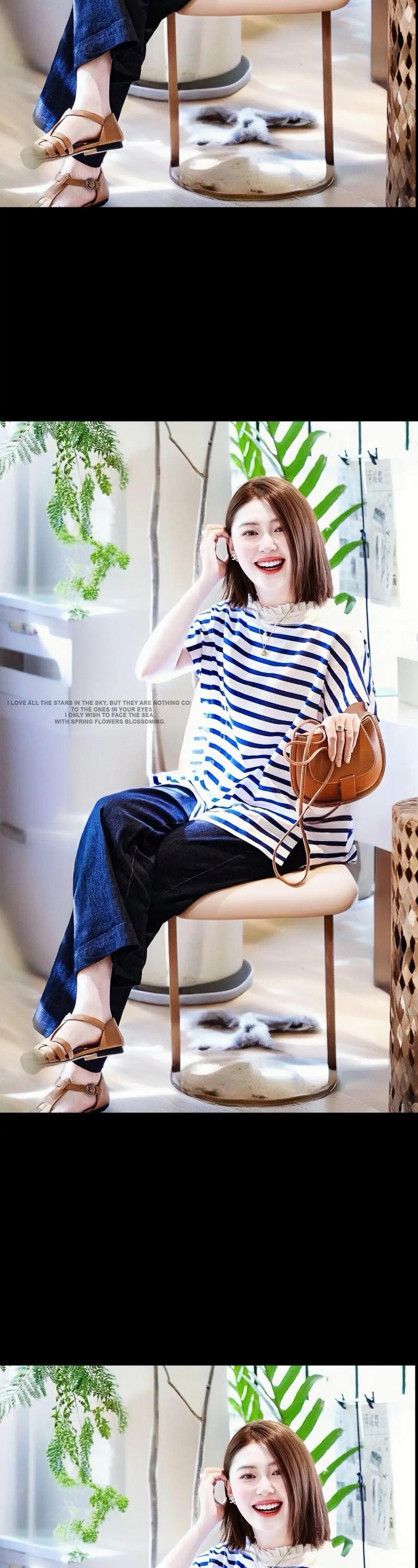竖条纹衣服怎么搭配图片欣赏