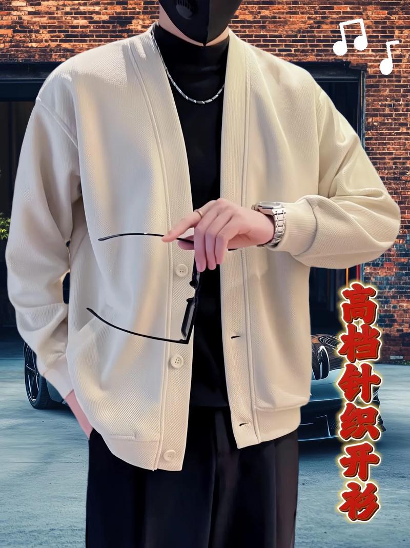 男运动针织外套怎么搭配什么裤子好看图片欣赏