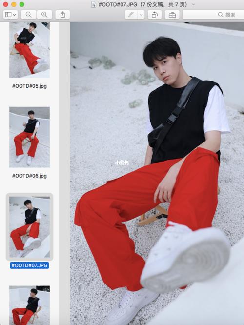 红色男款休闲上衣怎么搭配什么裤子好看图片欣赏