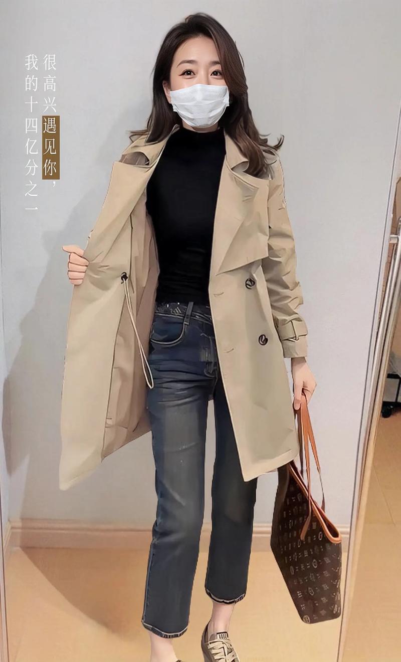女士牛仔风衣外套怎么搭配什么裤子好看图片大全