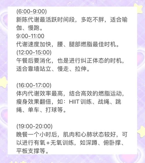 减肥运动什么时候最佳时间表