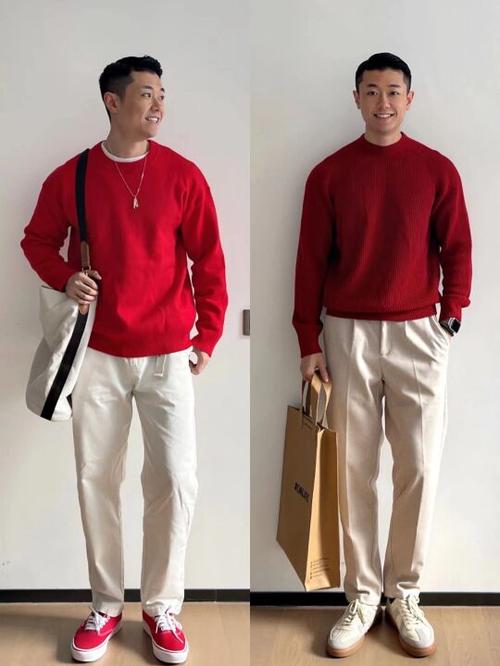 男生红色的鞋子怎么搭配衣服好看