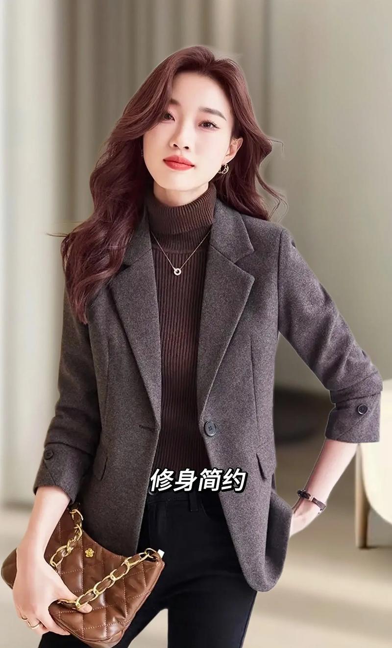 冬季西装女士怎么搭配衣服好看图片