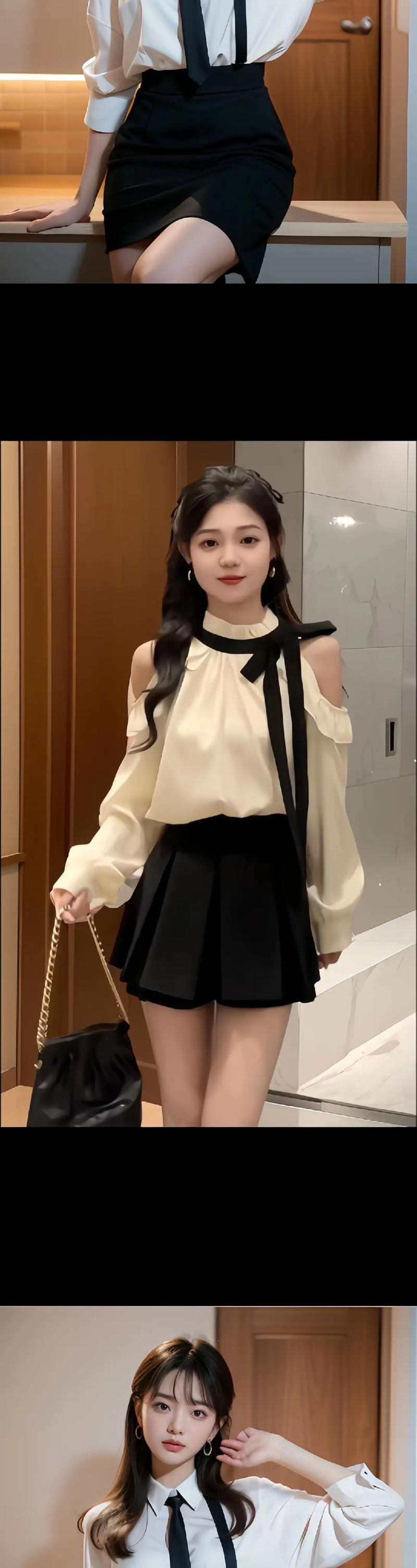 百褶裙裤怎么搭配上衣