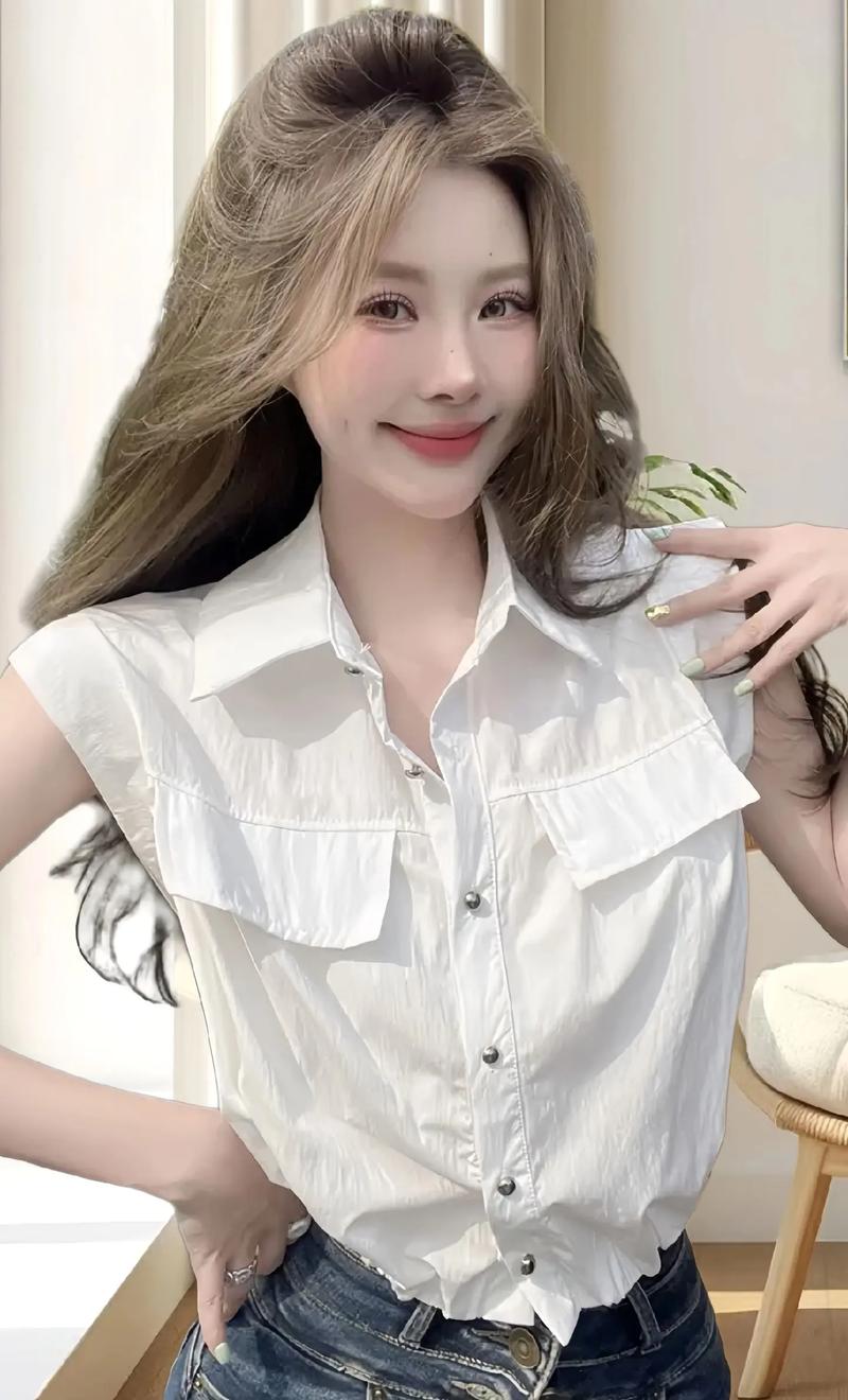白色宽松无袖怎么搭配图片欣赏