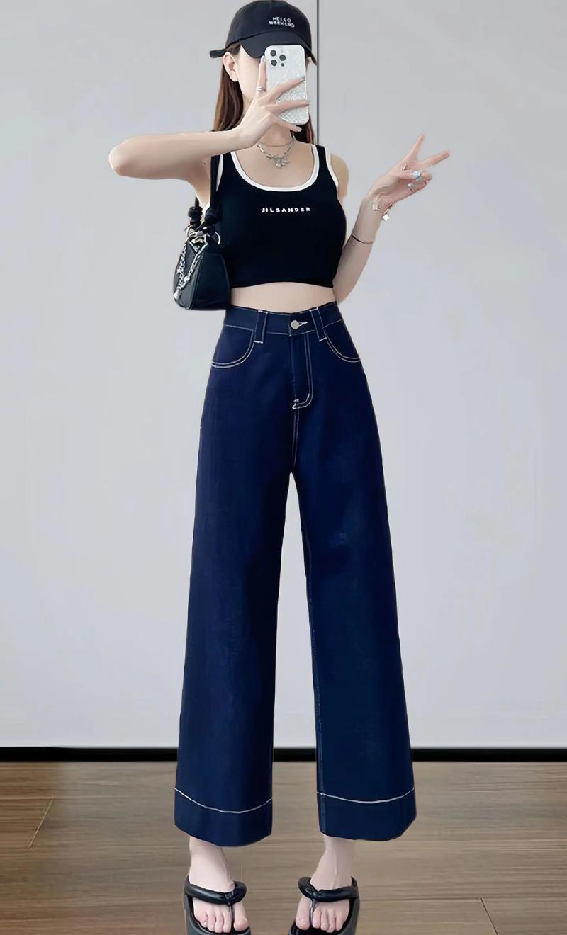 9分牛仔裤怎么搭配衣服好看
