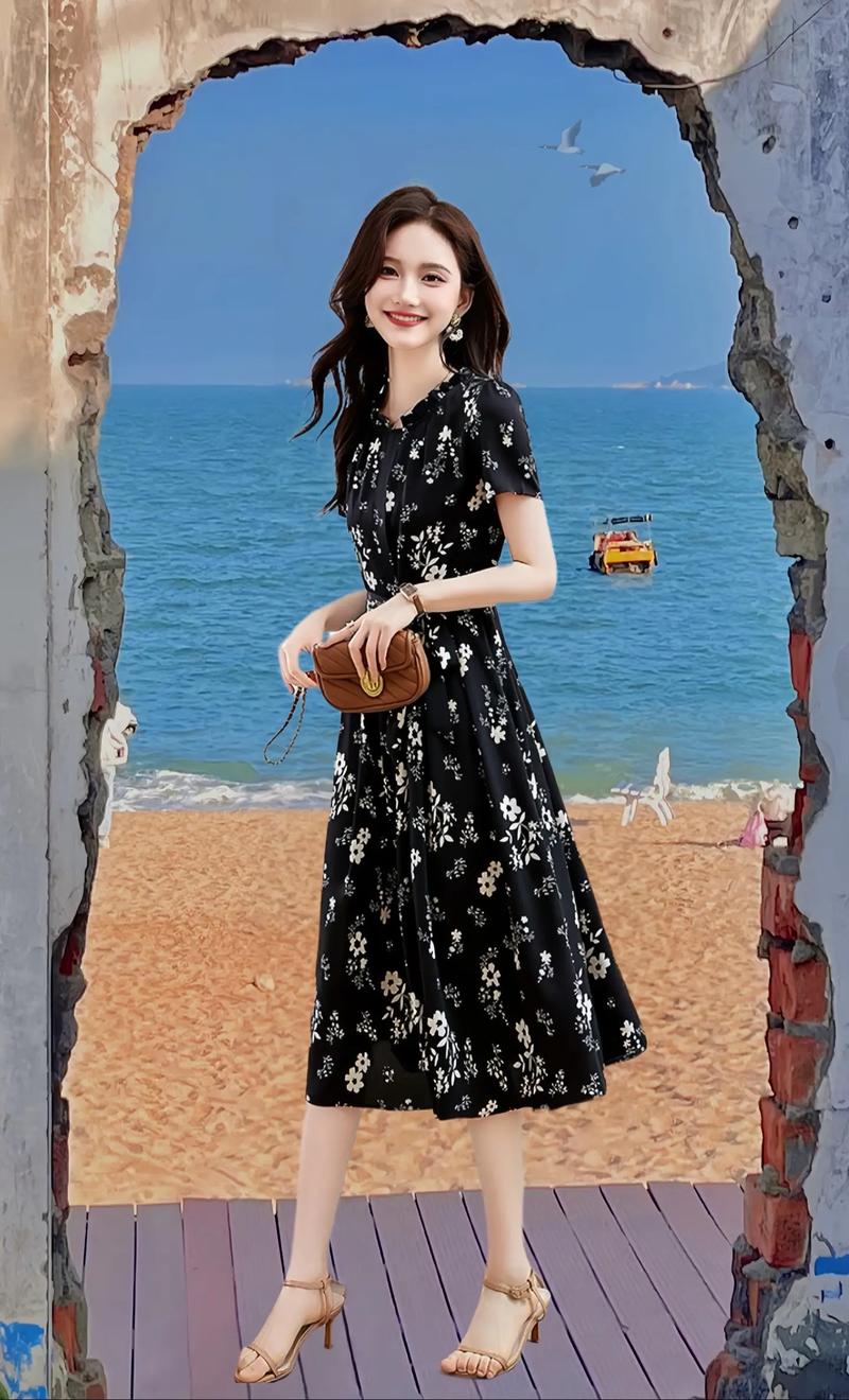浅色花裙怎么搭配