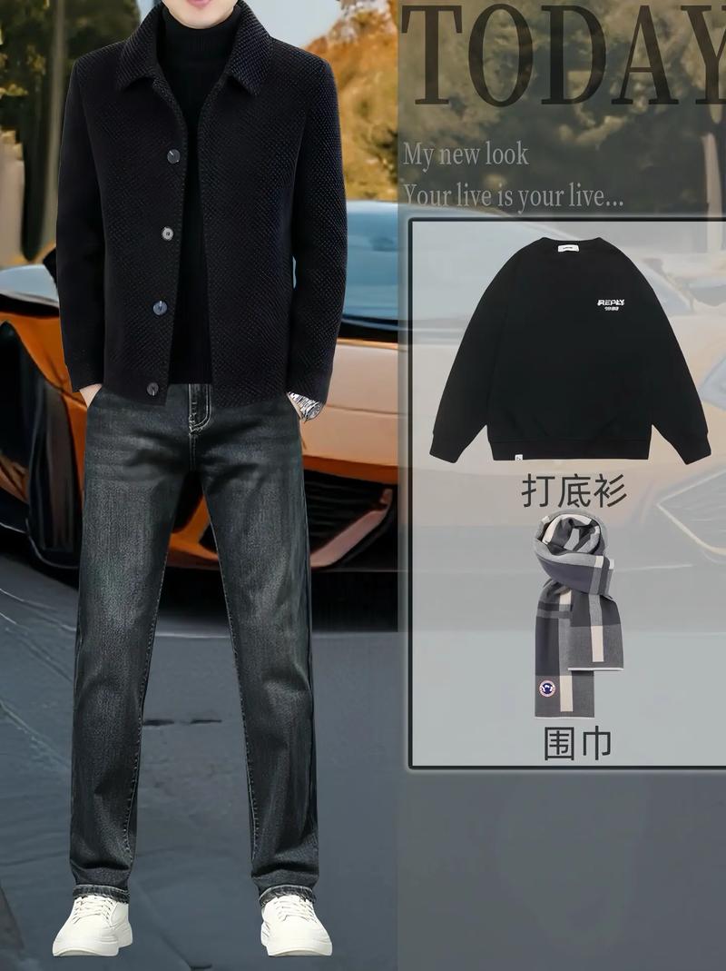男式短呢子上衣外套怎么搭配什么裤子