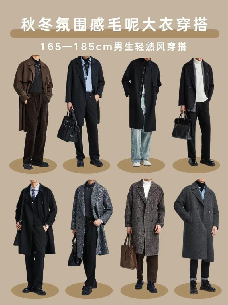 男呢子中长款外套怎么搭配图片