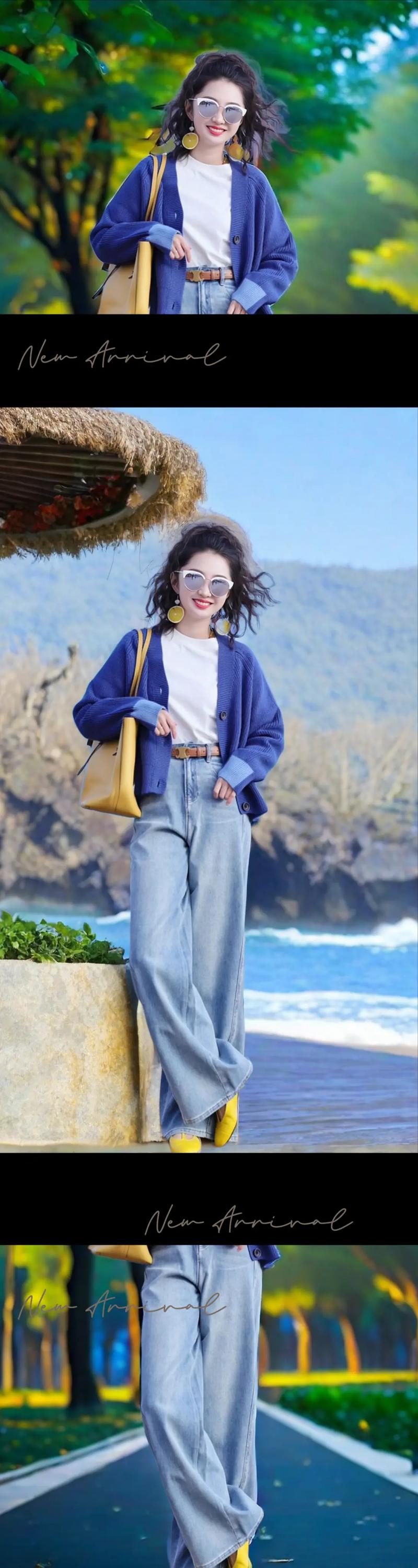 蓝色牛仔服怎么搭配