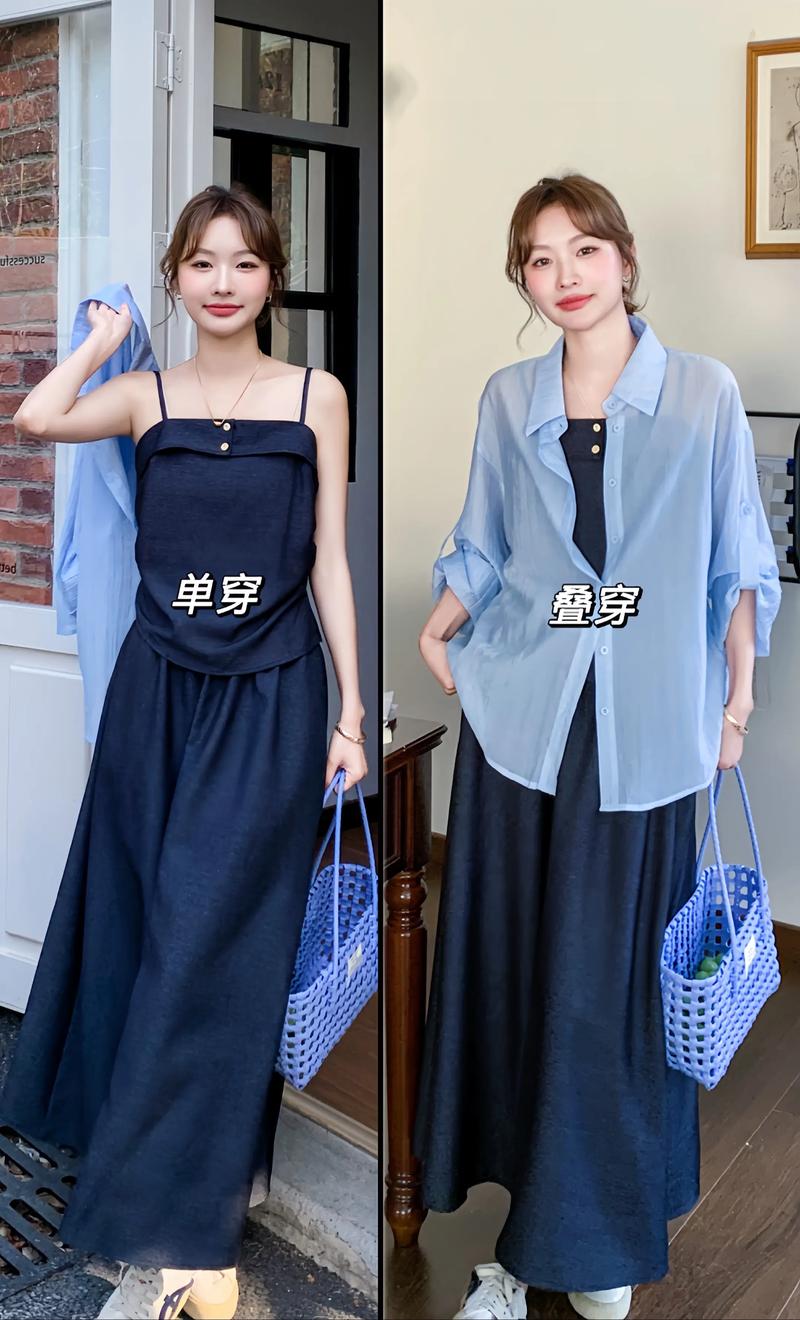 浅蓝色阔腿裤怎么搭配
