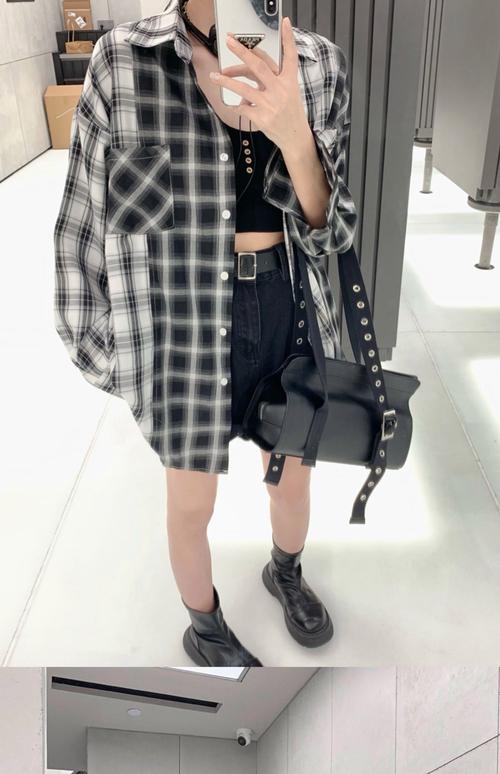 女黑白格子衬衫怎么搭配什么裤子好看