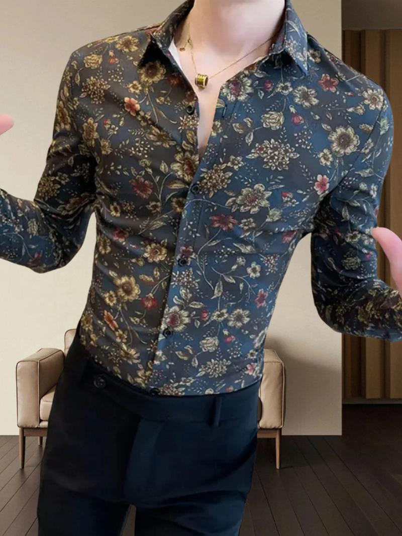 男碎花衬衫怎么搭配外套