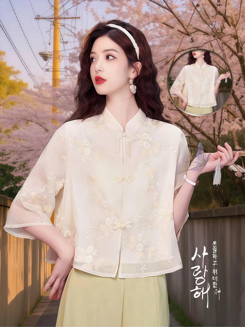 韩版旗袍上衣怎么搭配