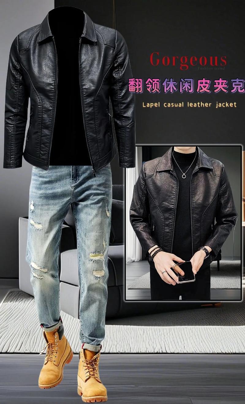 黑色夹克怎么搭配男