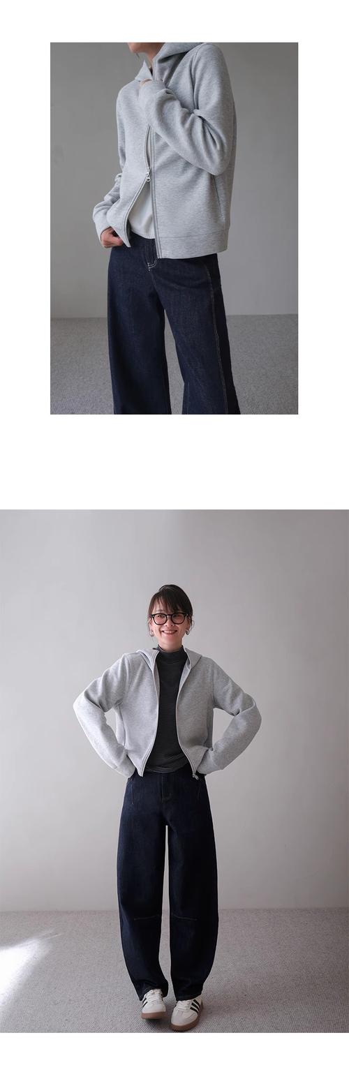 灰色拉链卫衣怎么搭配