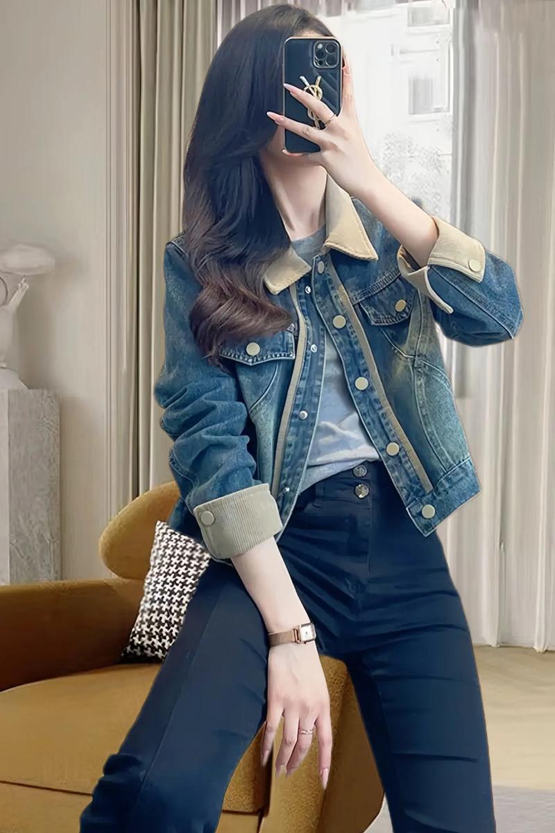 女孩牛仔衣怎么搭配好看图片