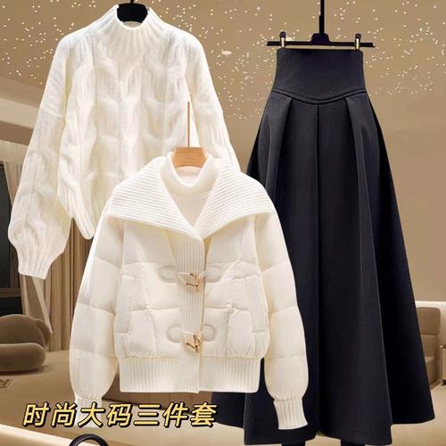 毛衣裙子羽绒棉服怎么搭配图片