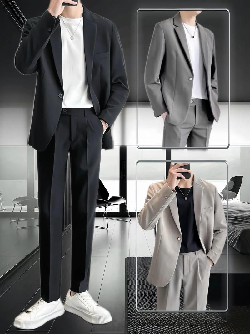 男士休闲小西服里面怎么搭配衣服