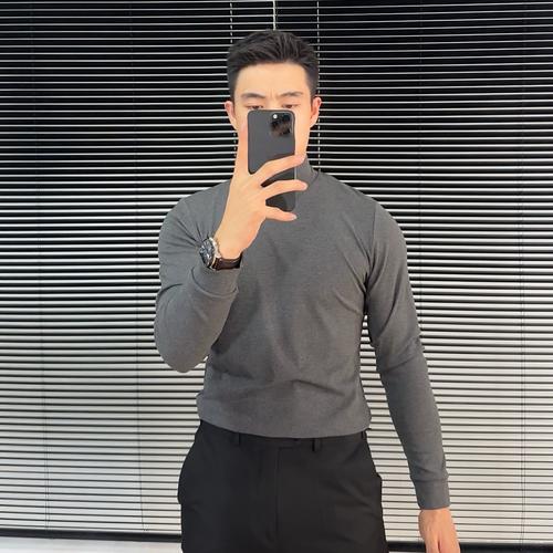 男生打底衫高领口高怎么搭配图片