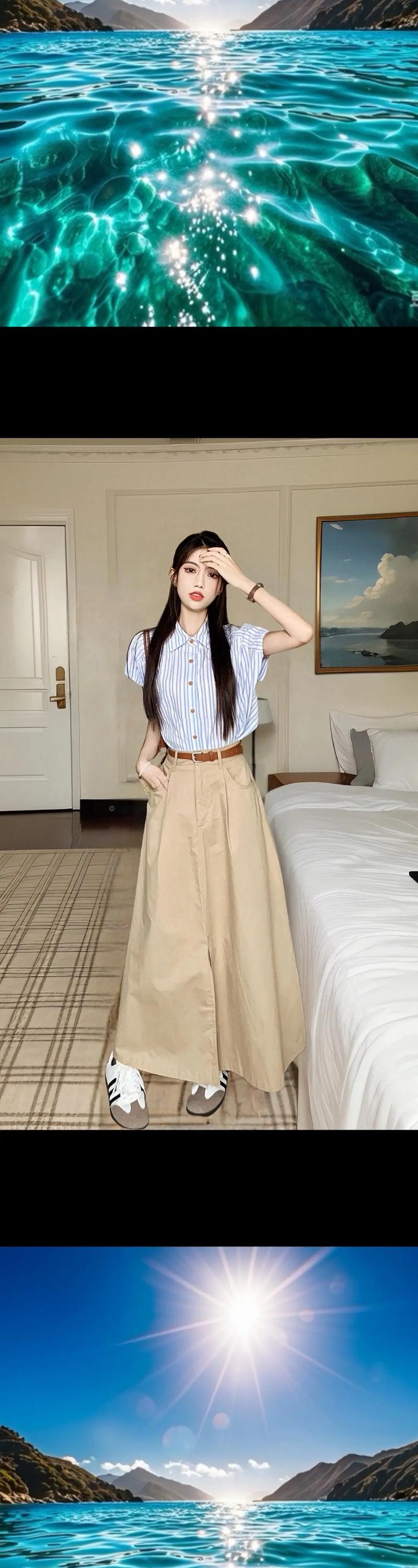 头发长的女生夏天怎么搭配衣服