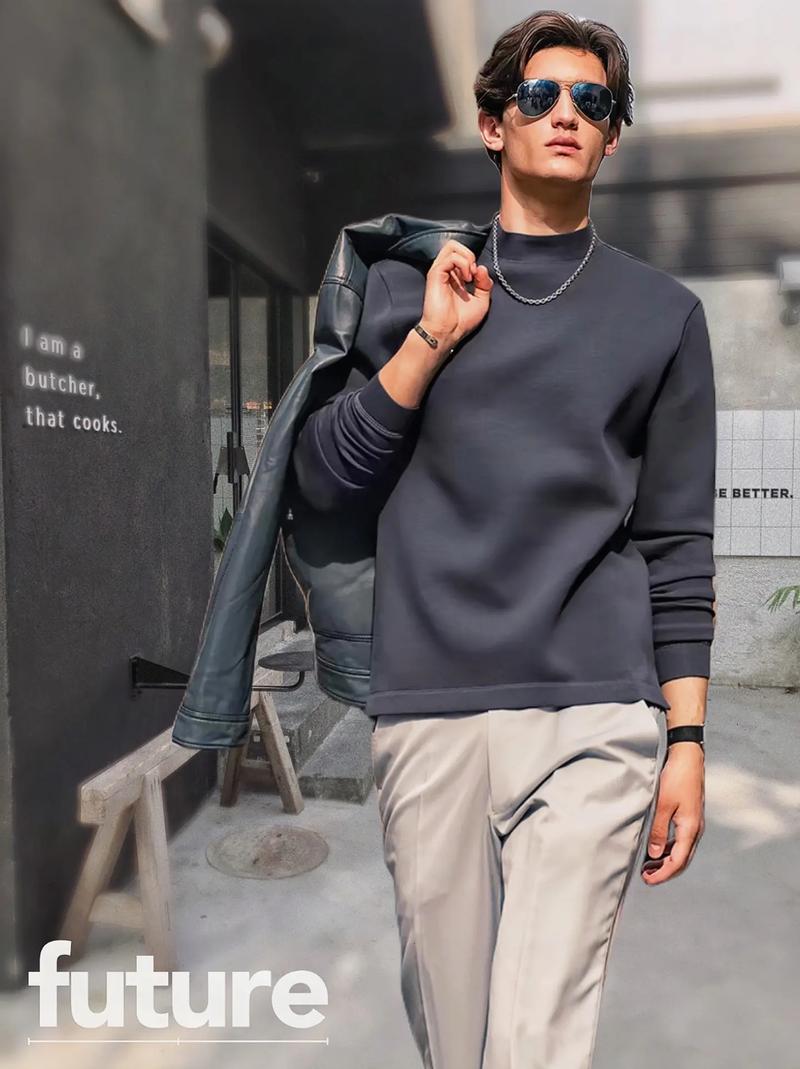 打底衫高领口高怎么搭配男士