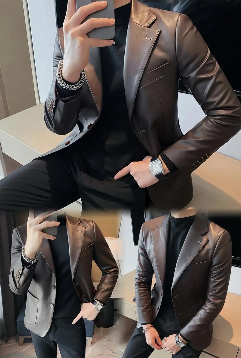 皮西装怎么搭配男