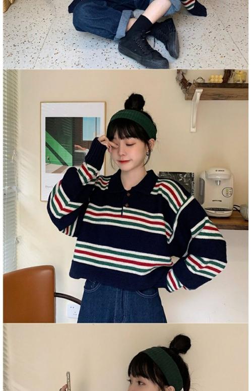 横条纹上衣怎么搭配