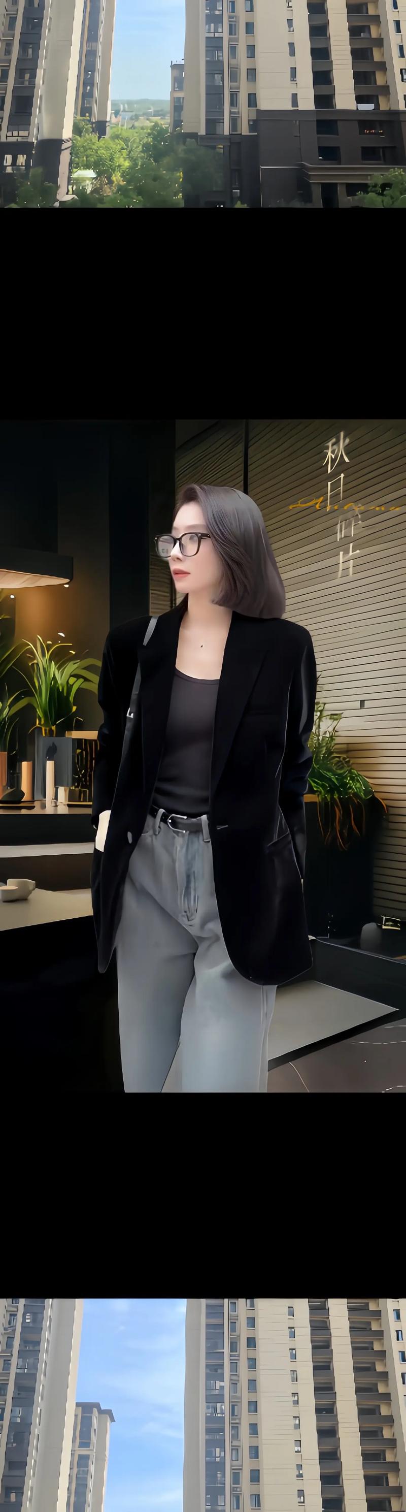 黑色修身西服怎么搭配图片
