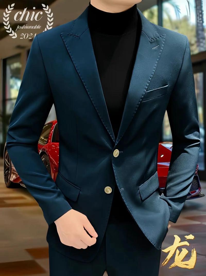 黑色修身西服怎么搭配图片