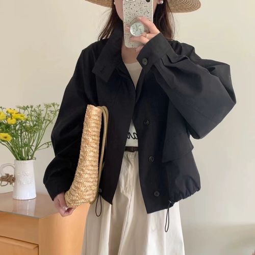 休闲宽松短款上衣怎么搭配图片