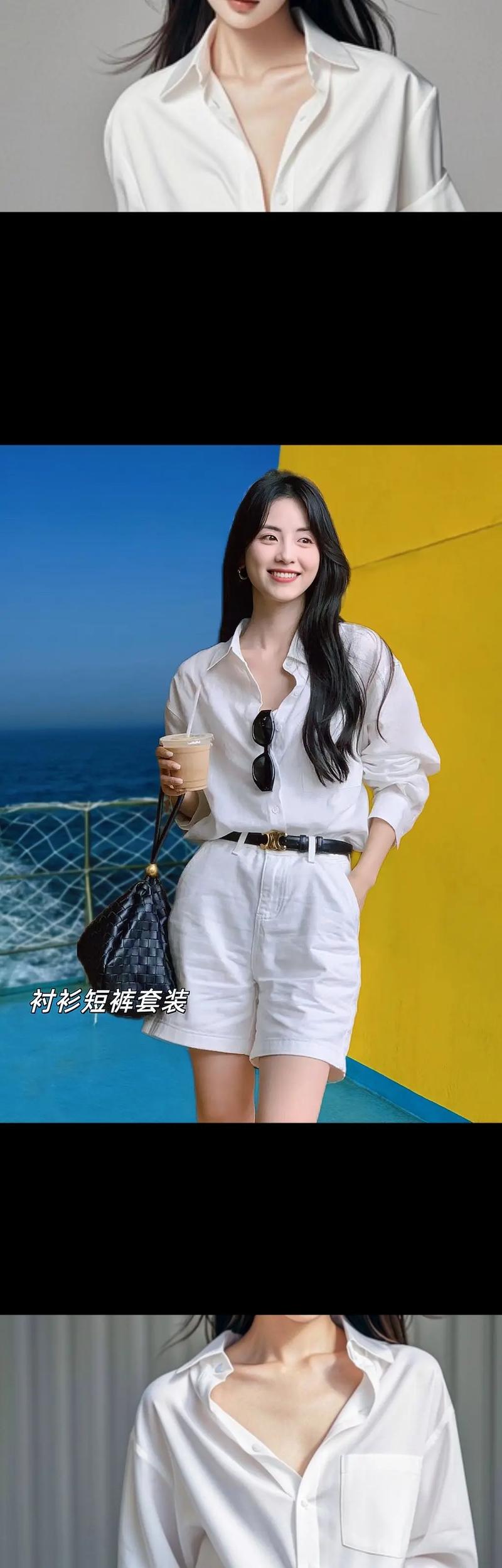 夏天白色衬衫怎么搭配