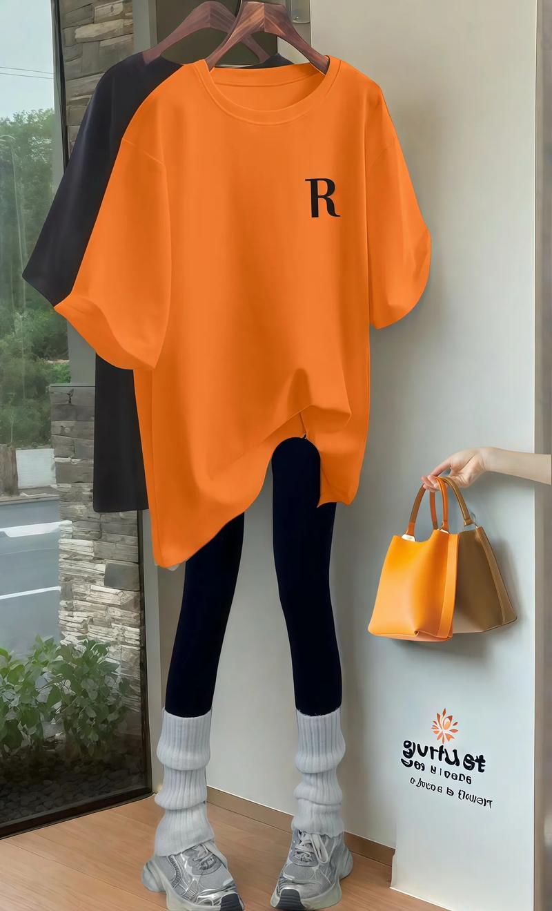 橙色运动短袖怎么搭配衣服
