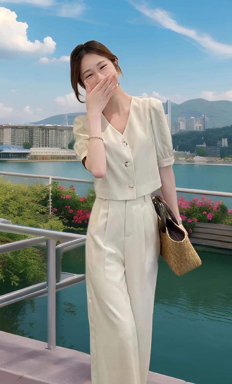 v领浅上衣下面怎么搭配图片