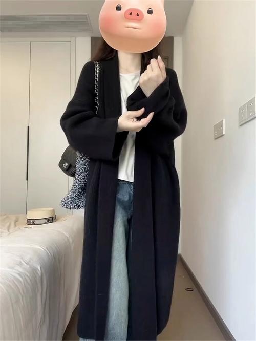 针织黑色大毛衣怎么搭配什么外套