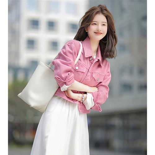 粉色夹克怎么搭配 女士