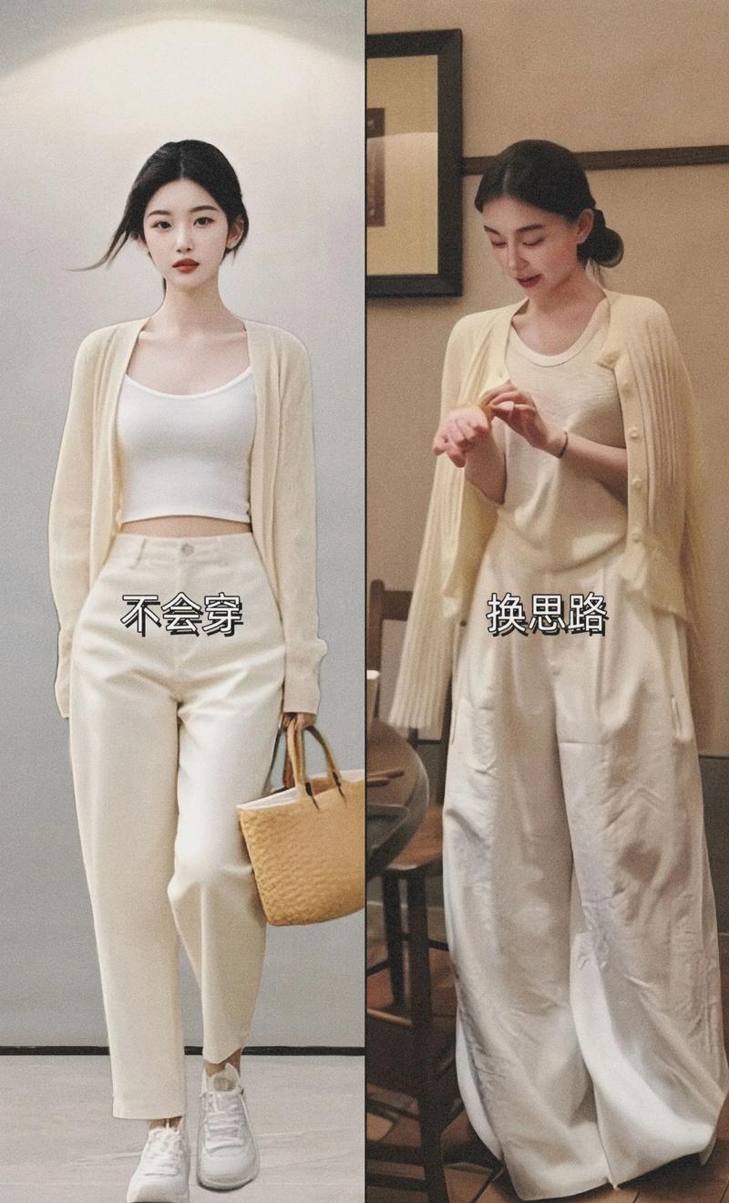 米白色开胸毛衣怎么搭配