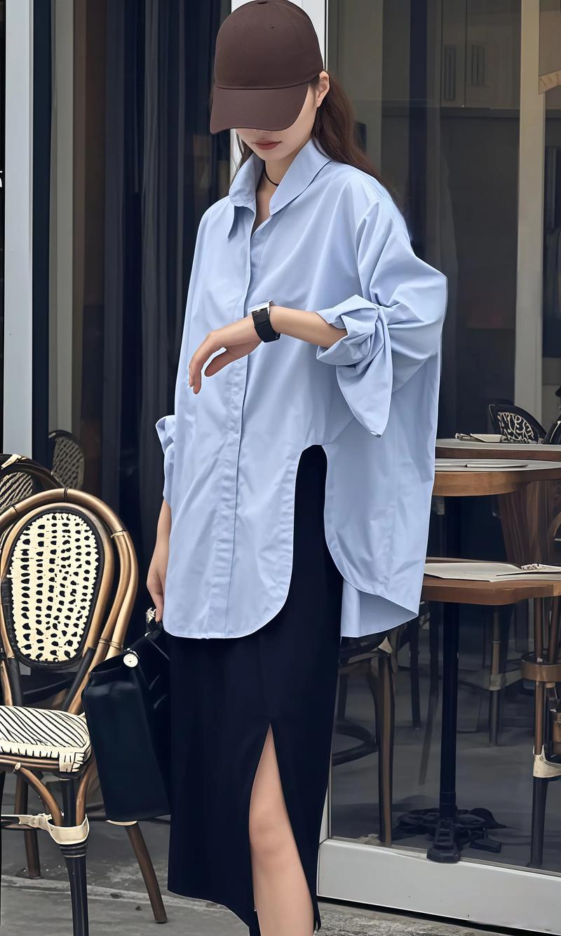 穿浅蓝色衬衫怎么搭配图片