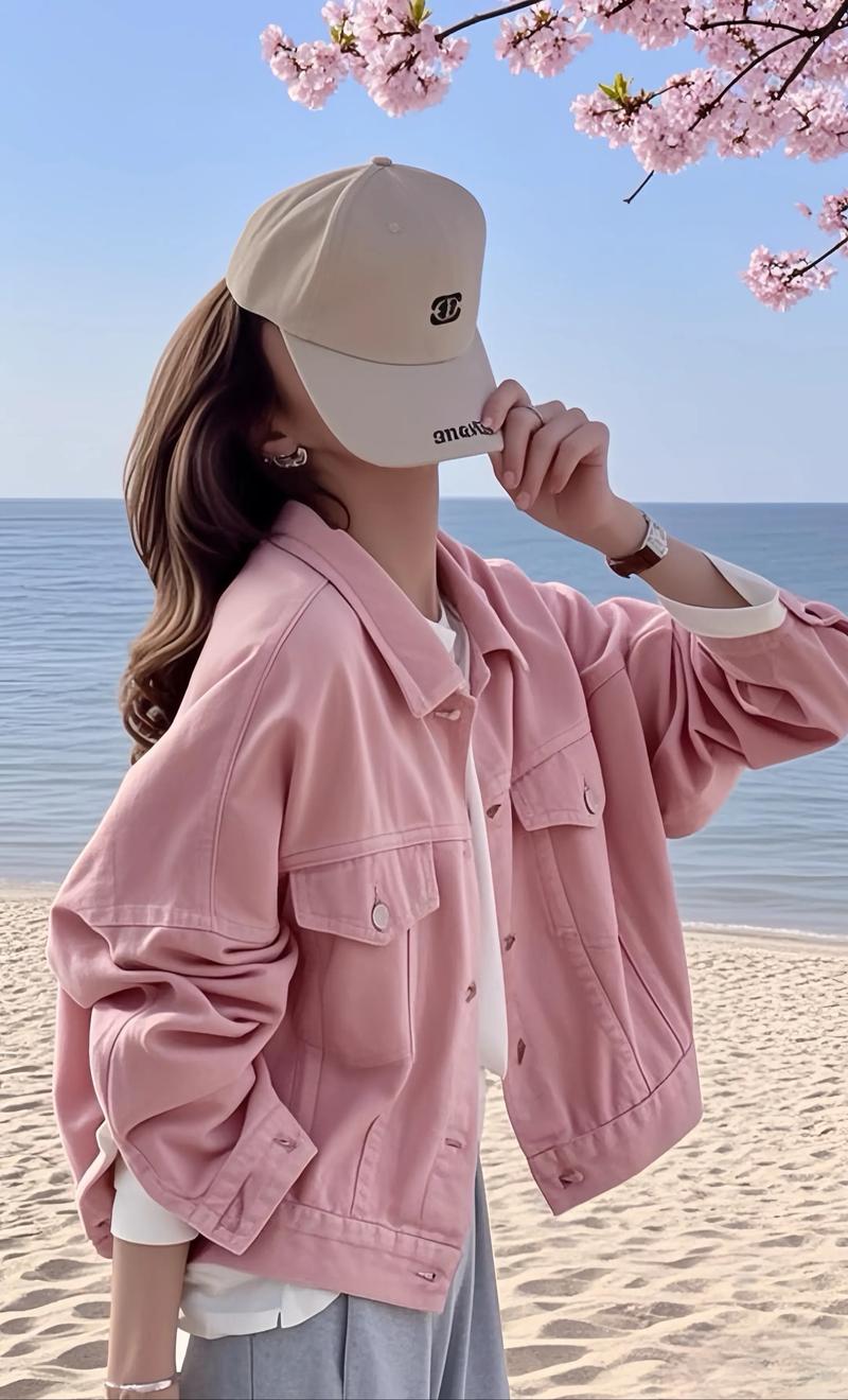 粉色的牛仔外套怎么搭配好看图片