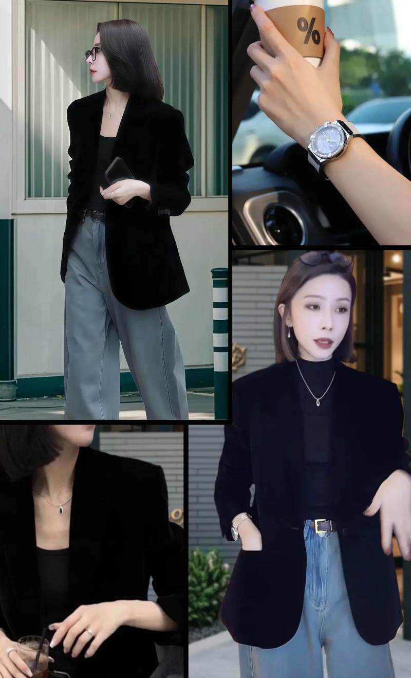 女款黑色西装外套怎么搭配什么裤子好看吗