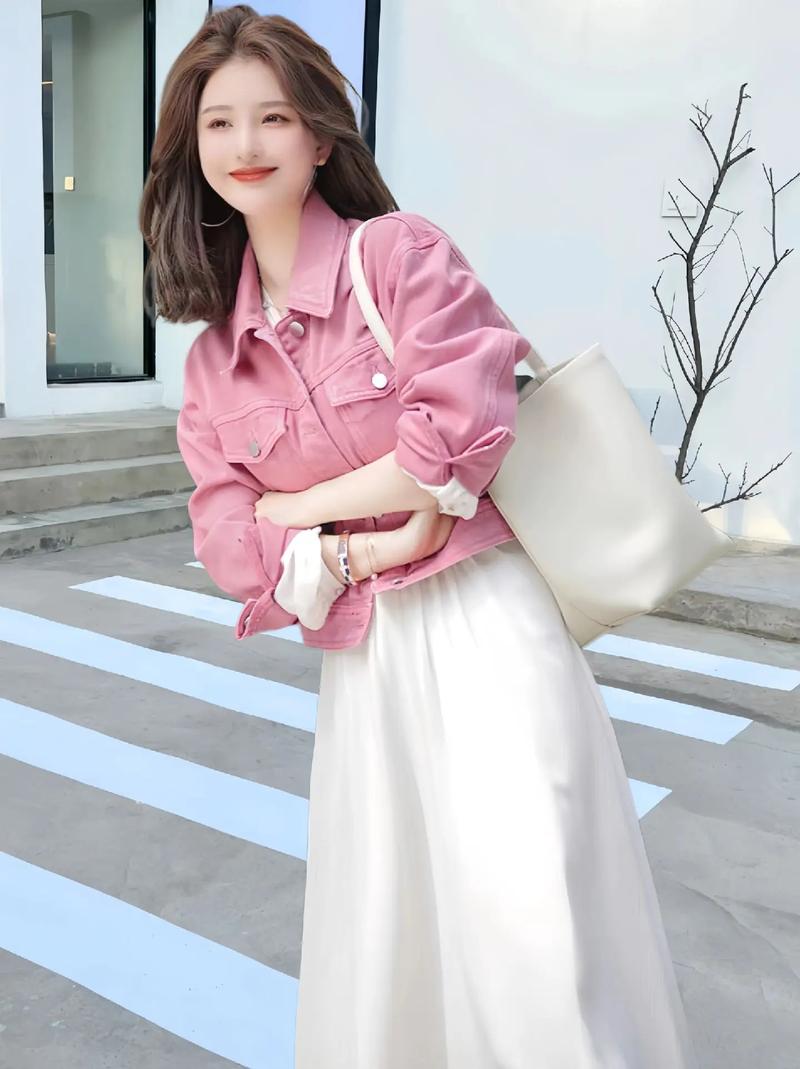 粉色的牛仔外套怎么搭配衣服