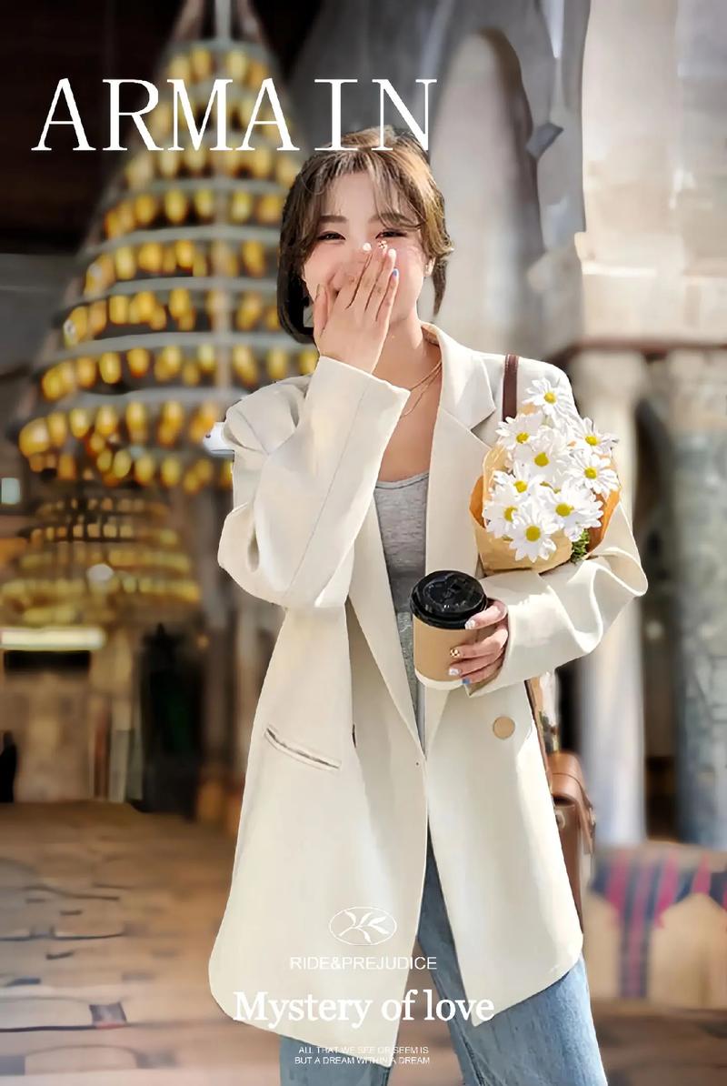 小款米色外套怎么搭配图片欣赏