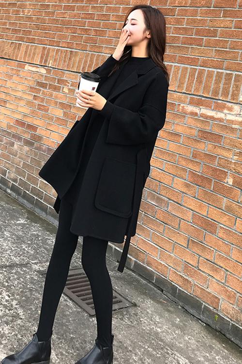 黑色短款呢上衣怎么搭配图片大全