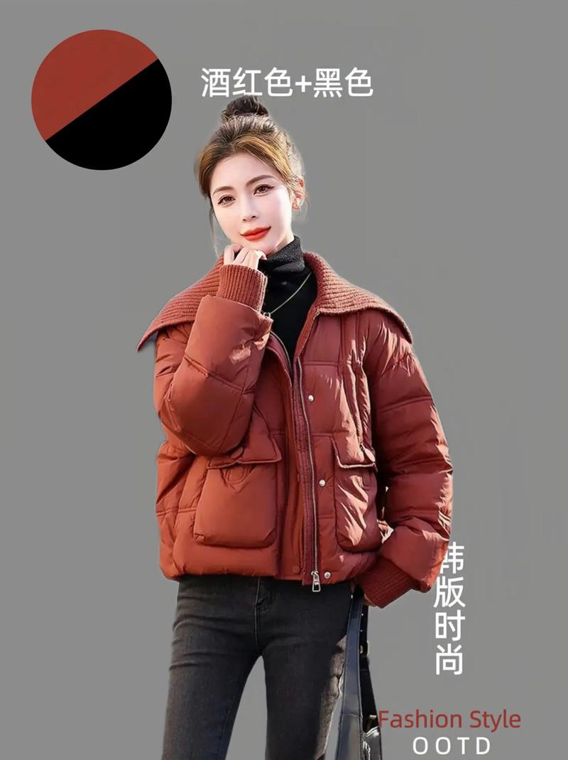 韩版棉袄红色下面怎么搭配什么裤子好看吗
