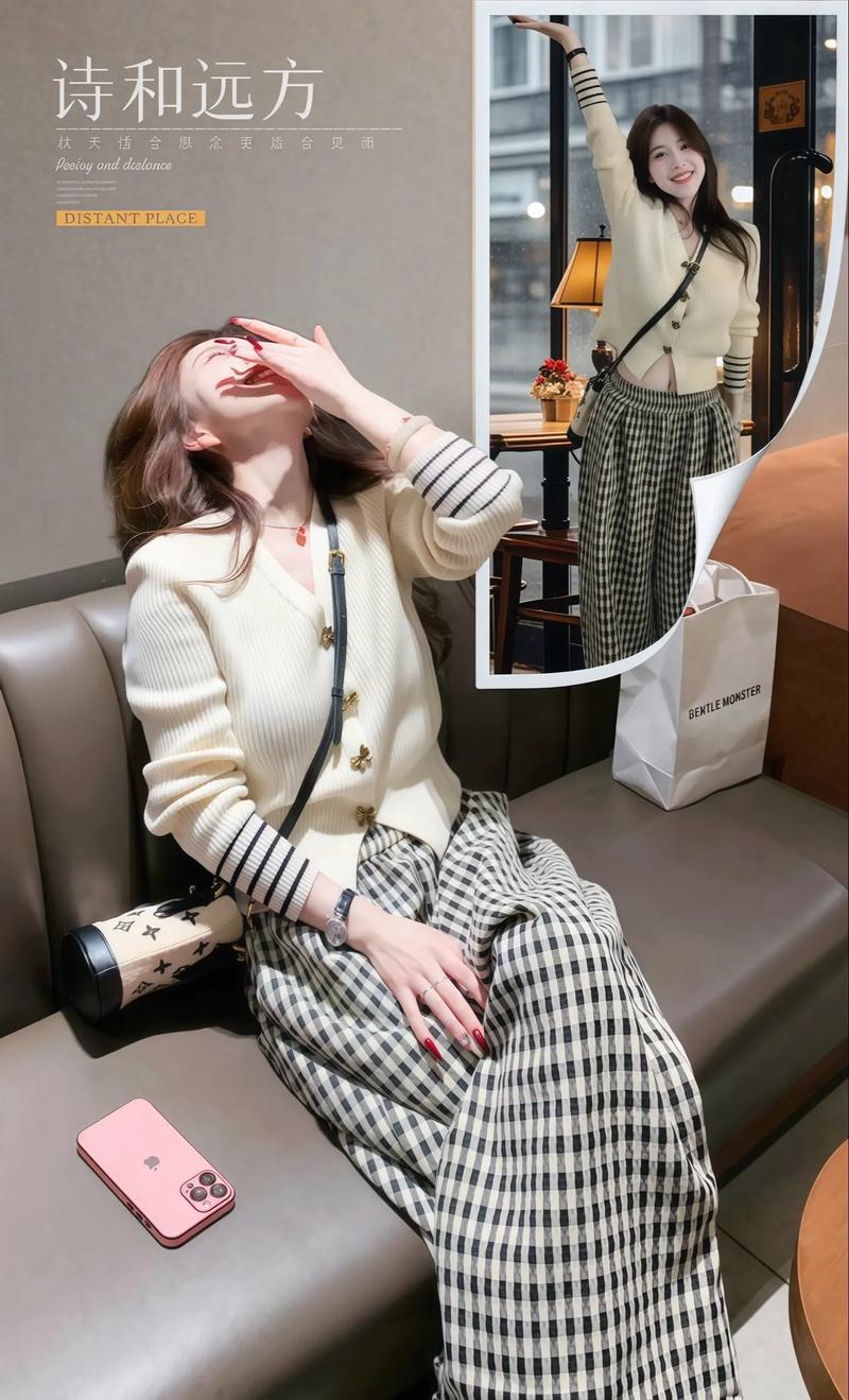 米色毛衣中长款怎么搭配什么裤子鞋子好看