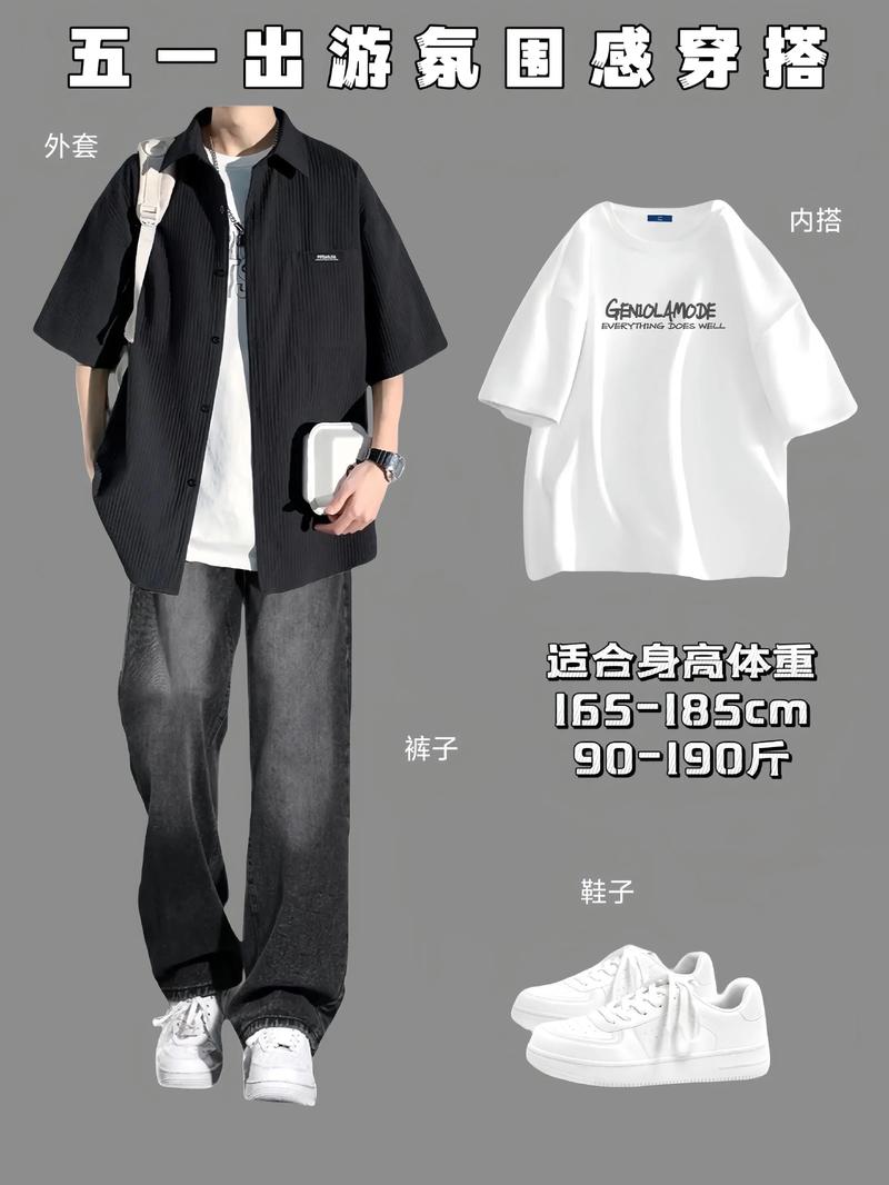 男生短袖长款外套怎么搭配衣服好看