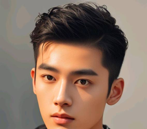 宽额头适合什么发型男