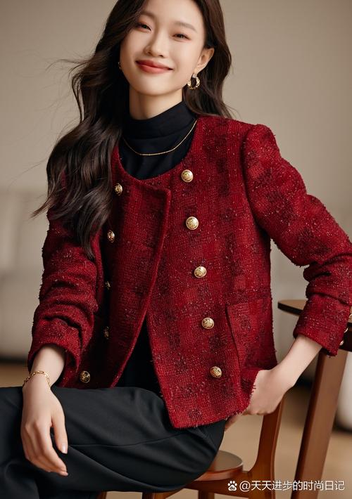 短款红呢子衣服怎么搭配图片
