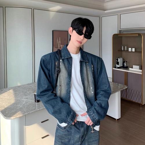 男生短款牛仔衣怎么搭配什么裤子好看图片